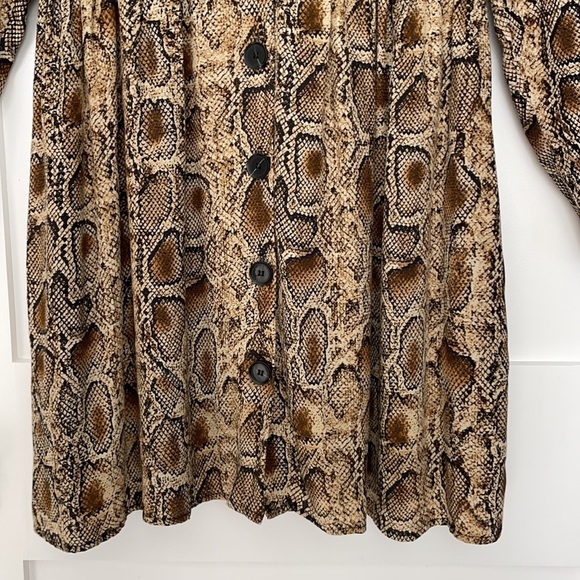 Zara trf snakeskin button up mid length swing dress Medium - Picture 7 of 8
